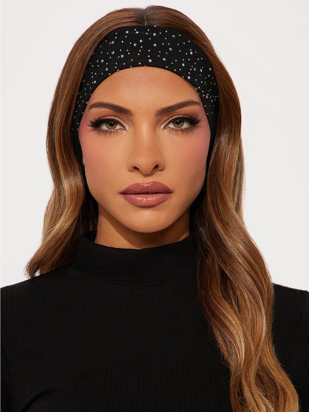 Fashion Nova Rhinestone Knit Headband Set - Gray & Black Brand New